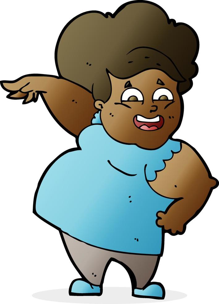mujer con sobrepeso de dibujos animados vector