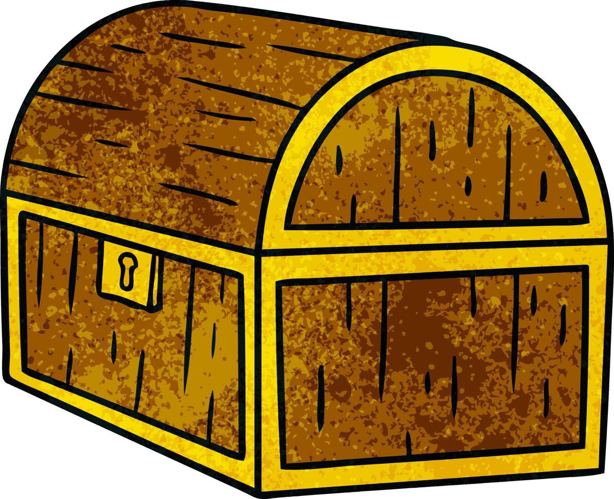 textured cartoon doodle of a treasure chest vector