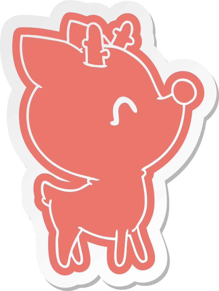 cartoon sticker of  kawaii cute deer vector