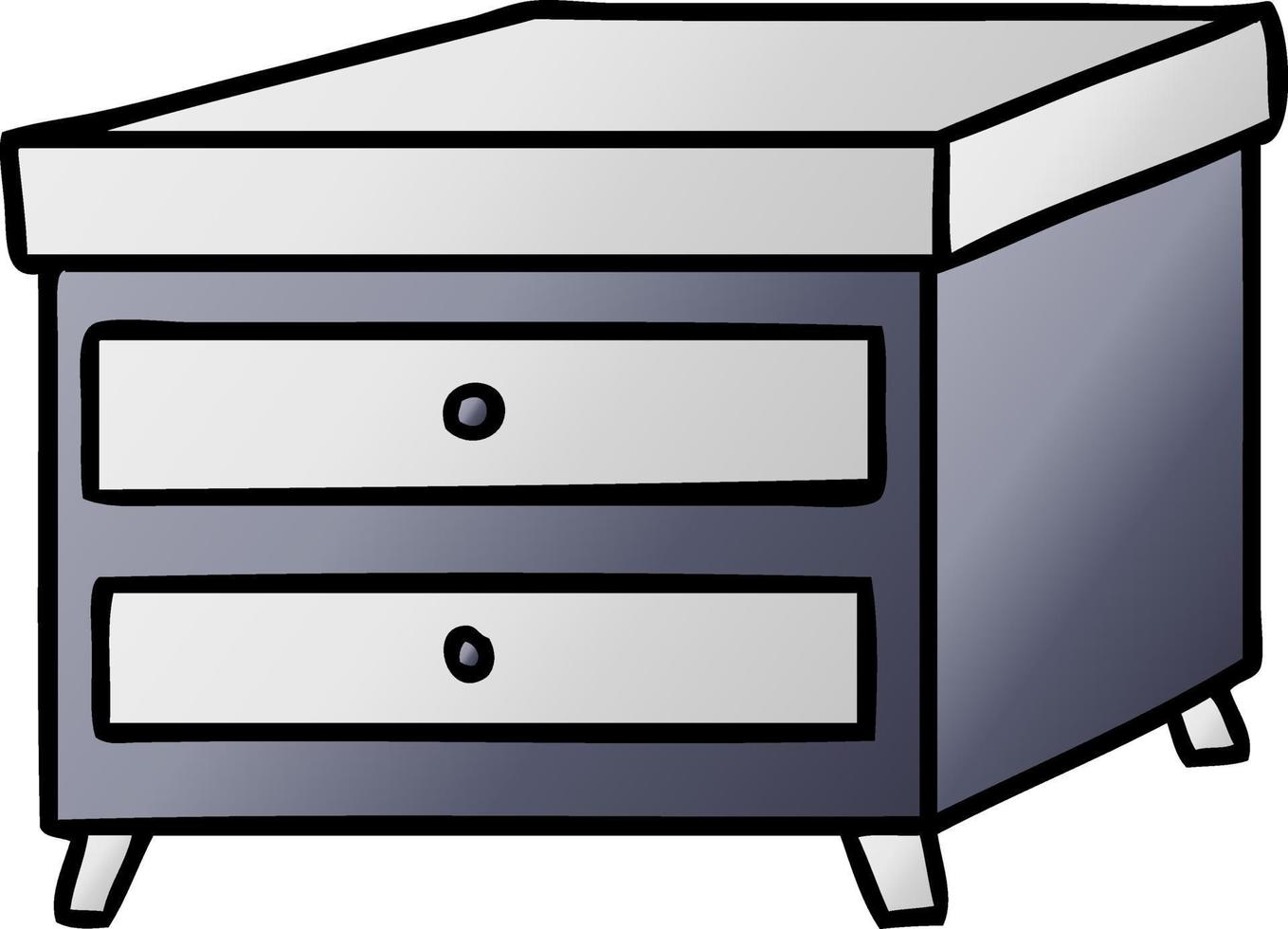 gradient cartoon doodle of a bedside table vector