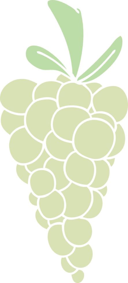 quirky hand drawn cartoon bunch of grapes vector