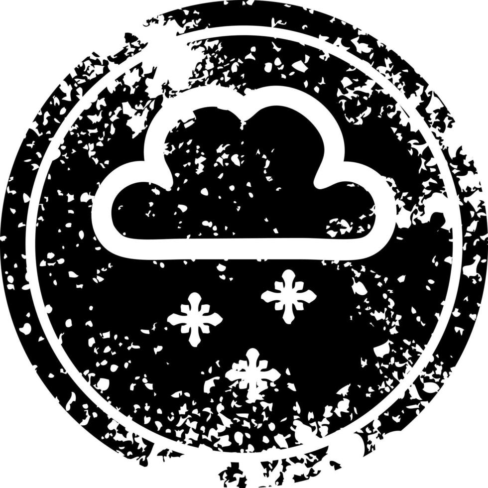 snow cloud distressed icon vector