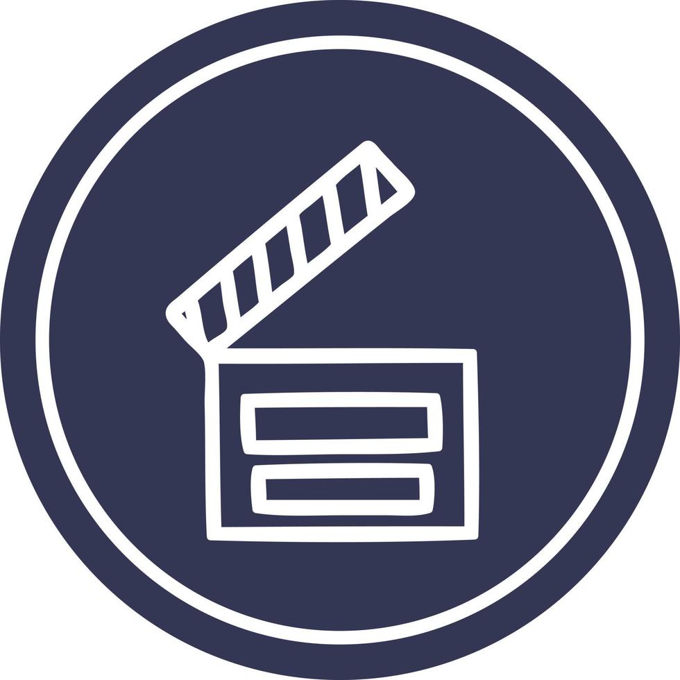 movie clapper board circular icon vector