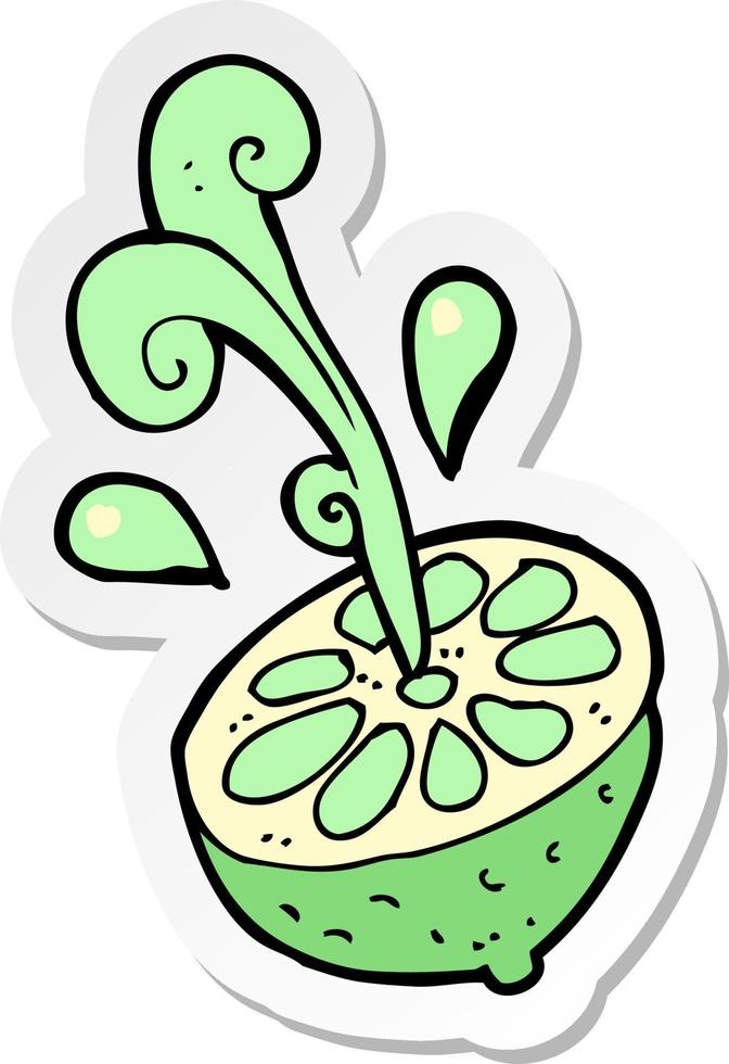 sticker of a cartoon fresh lime vector