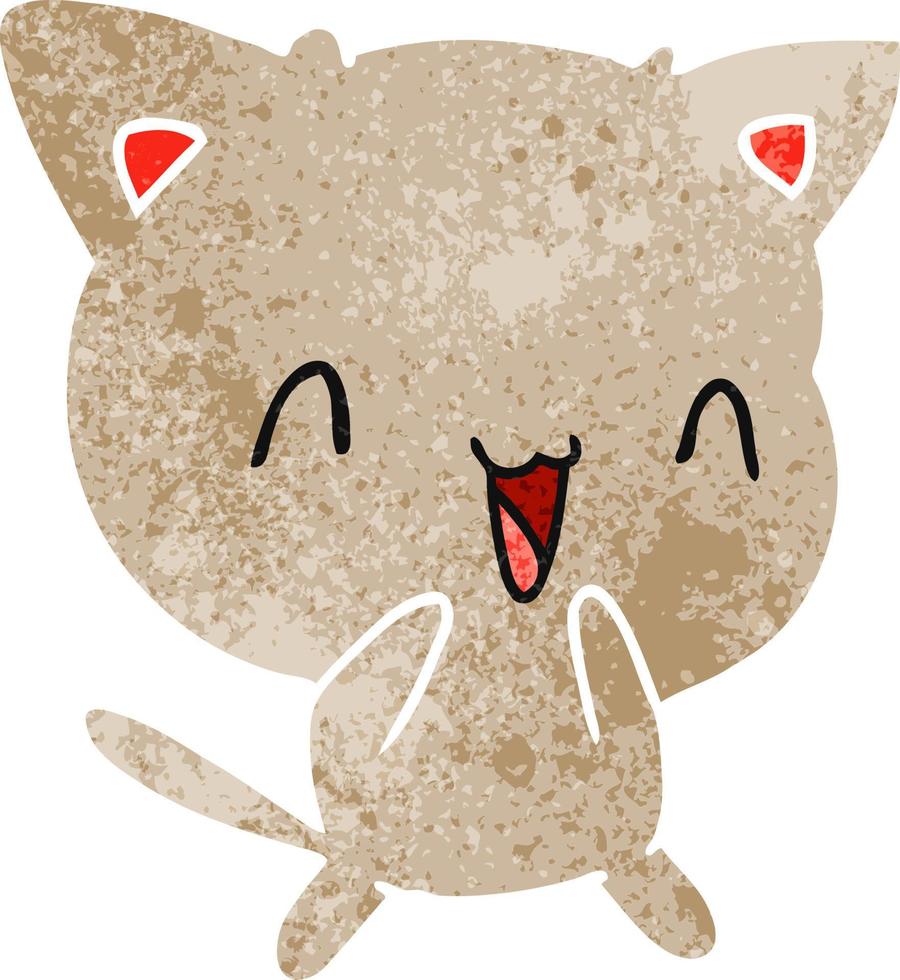 dibujos animados retro de lindo gato kawaii vector