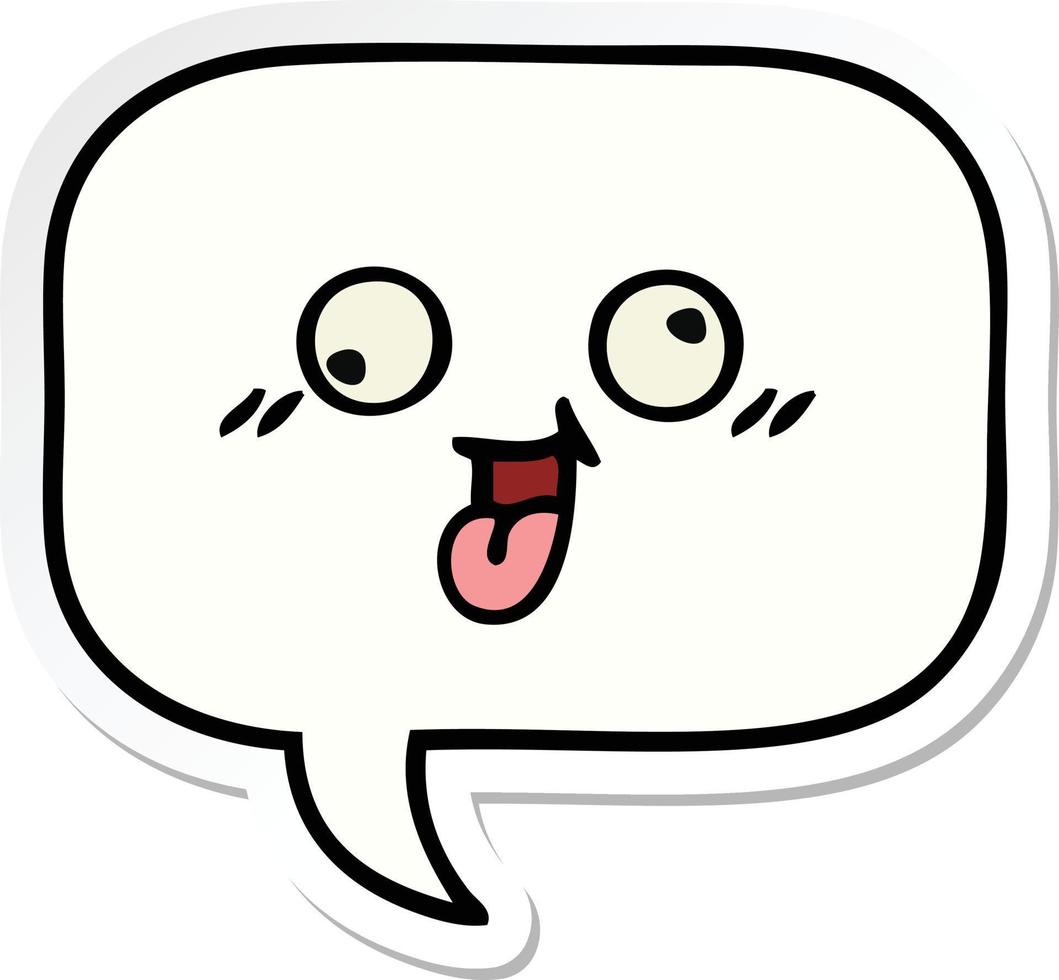 sticker of a cute cartoon speech bubble vector