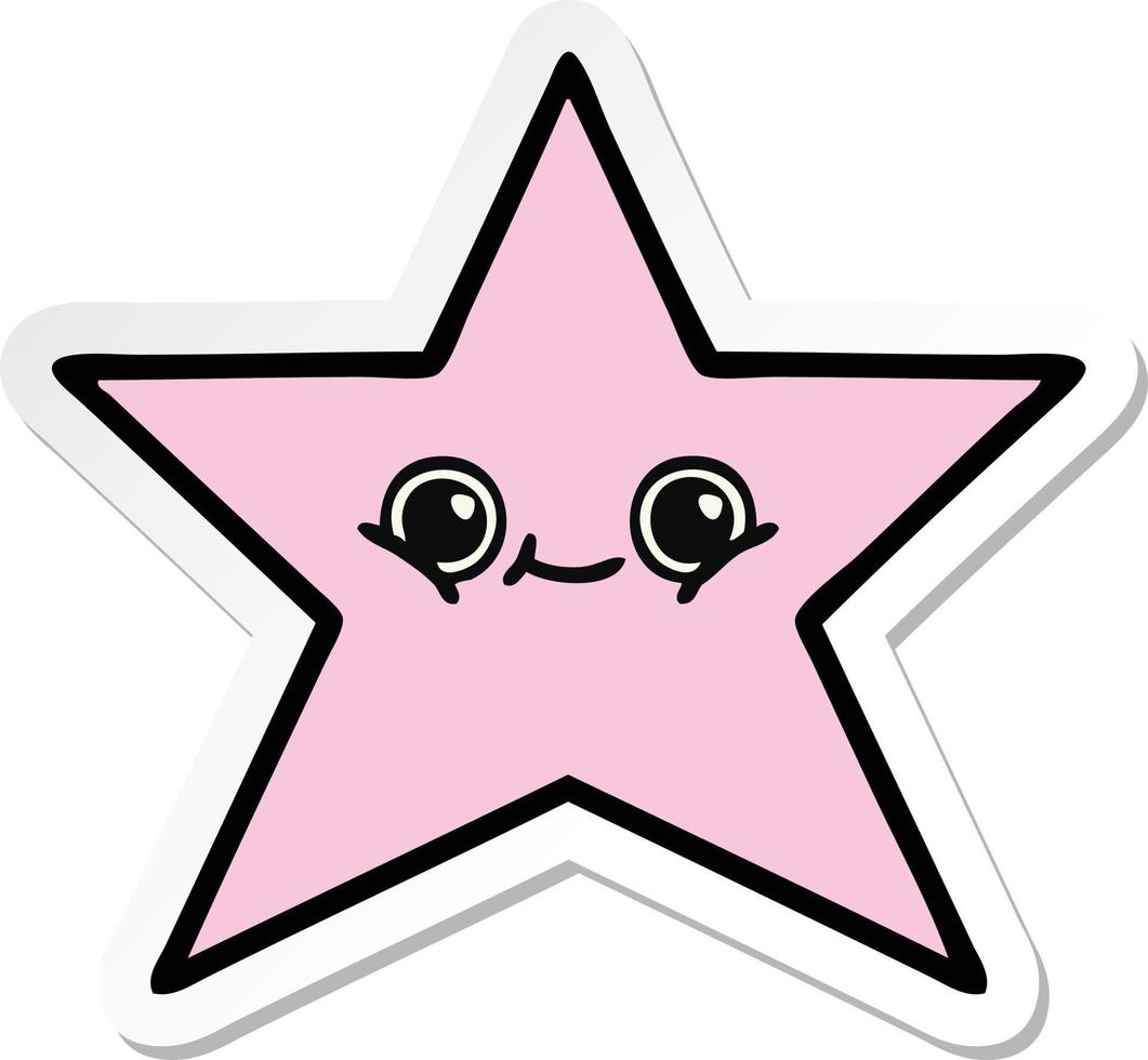 sticker of a cute cartoon star fish vector