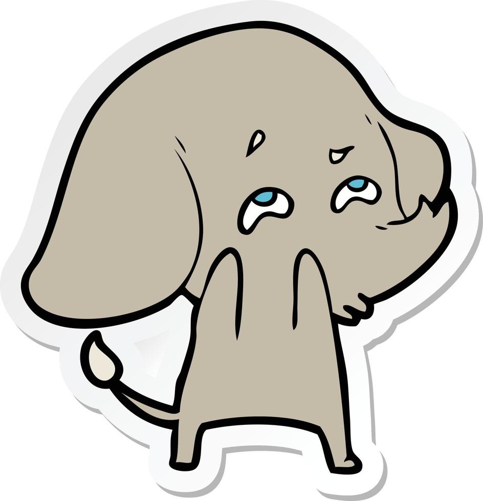 sticker of a cartoon elephant remembering vector