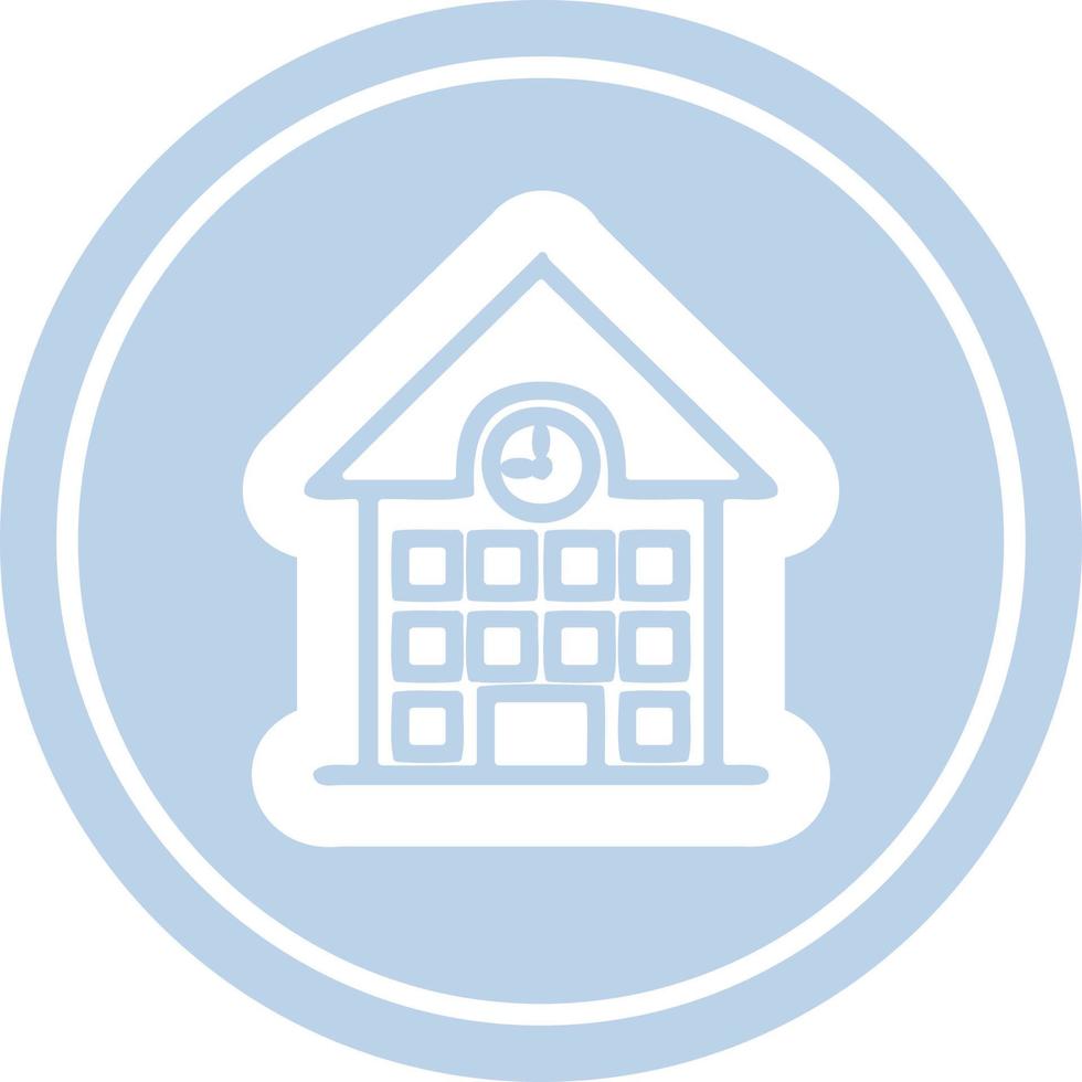 school house circular icon vector