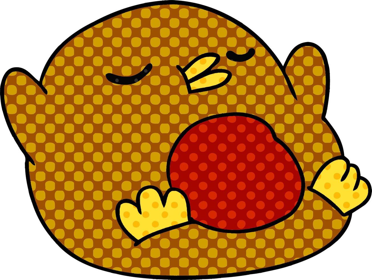 cartoon cute kawaii red robin vector
