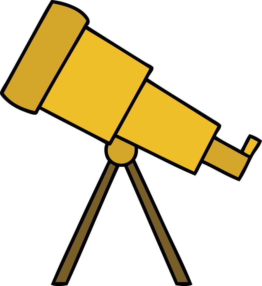 cute cartoon telescope vector