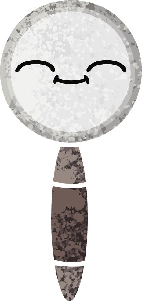 retro illustration style cartoon magnifying glass vector