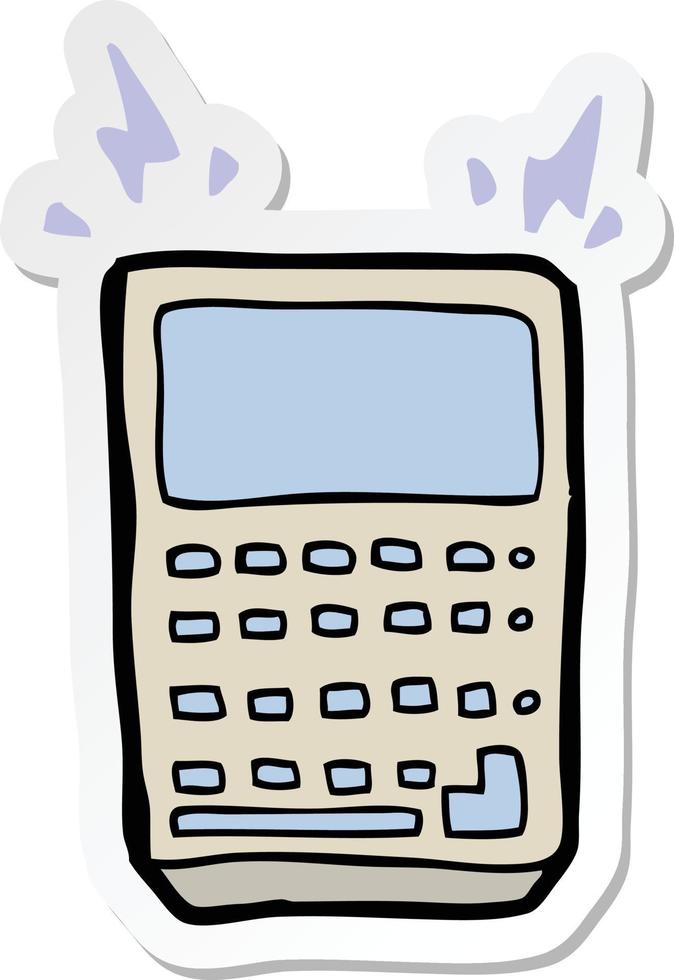 pegatina de una calculadora de dibujos animados vector