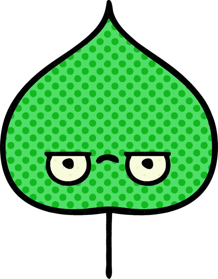 comic book style cartoon expressional leaf vector