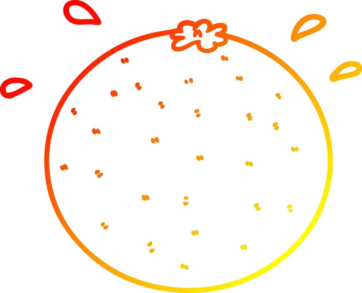 warm gradient line drawing cartoon orange vector