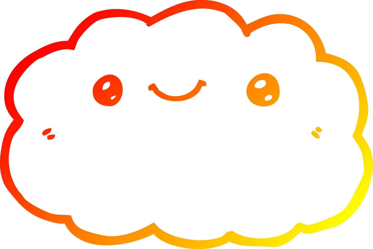 warm gradient line drawing cartoon cloud vector