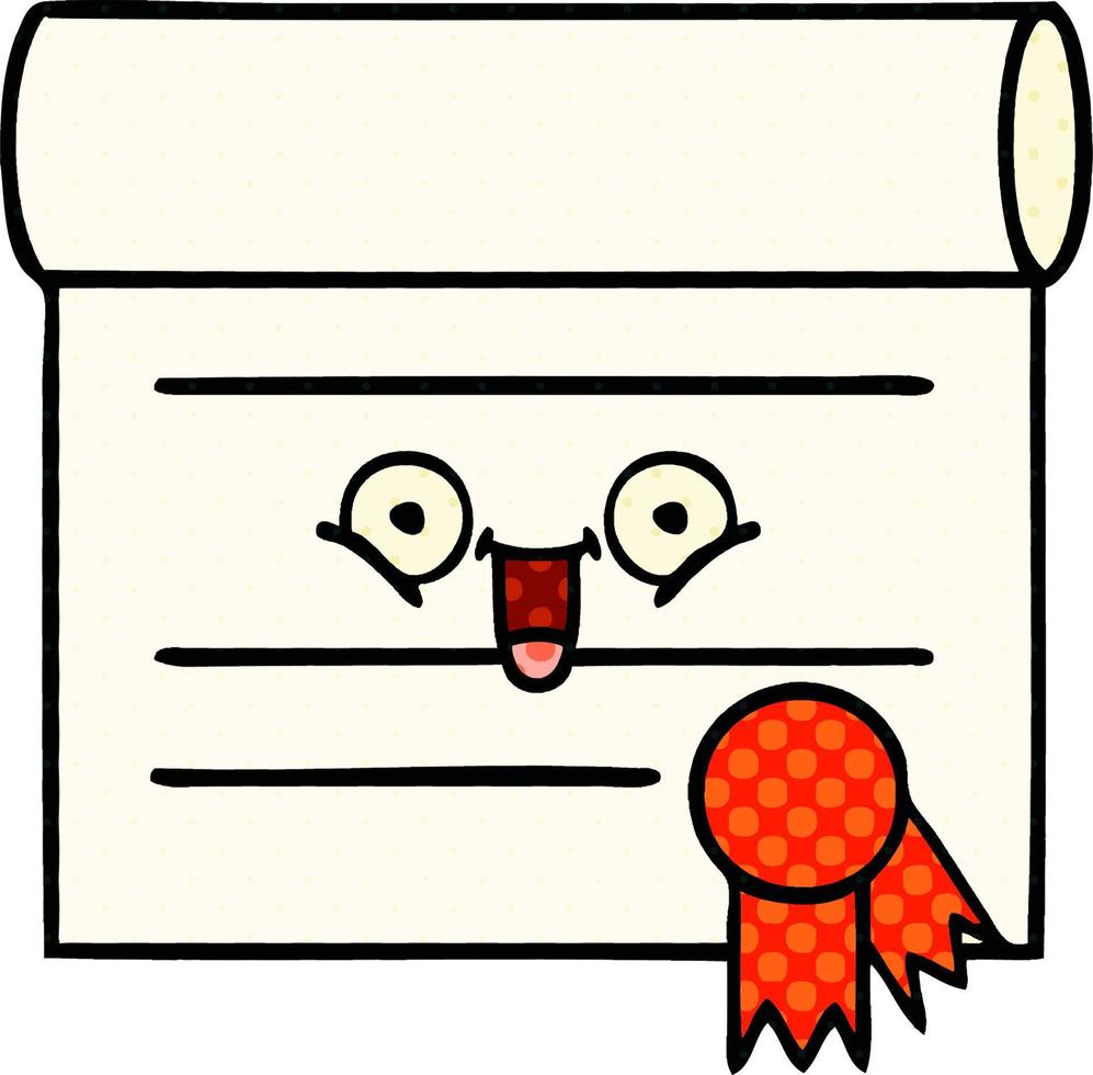 comic book style cartoon certificate vector