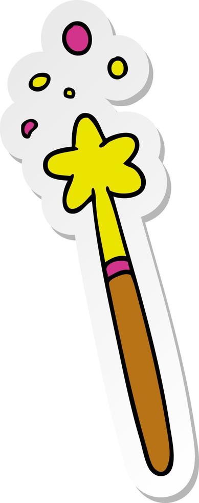 sticker cartoon doodle of a magic wand vector