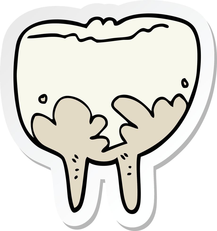 sticker of a cartoon tooth vector