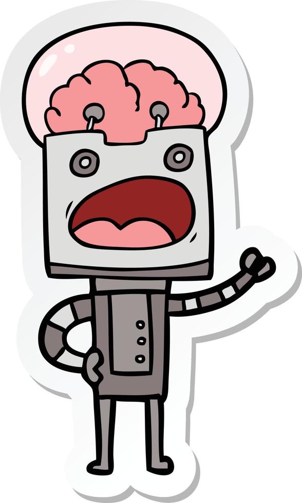 sticker of a cartoon robot vector