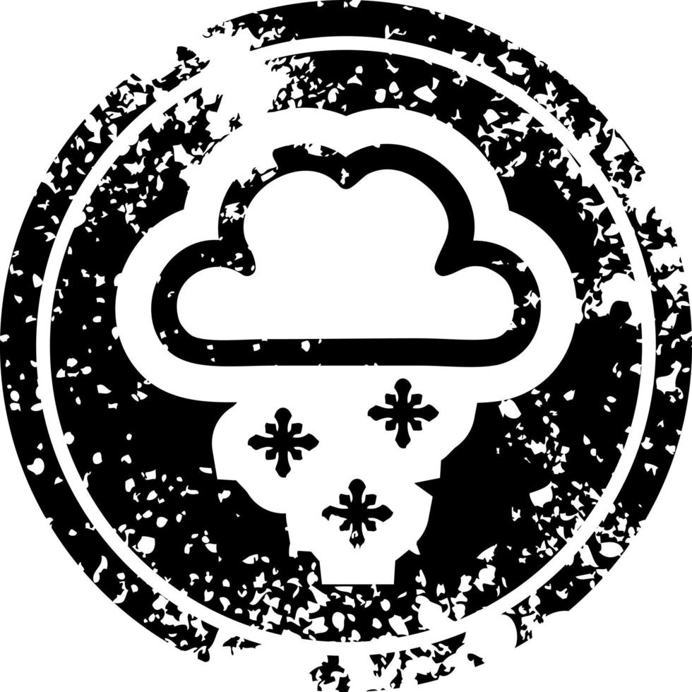 snow cloud distressed icon vector