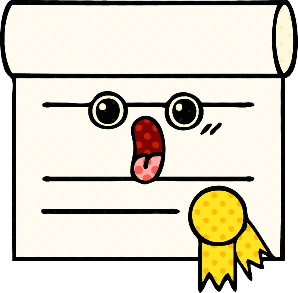 comic book style cartoon certificate vector