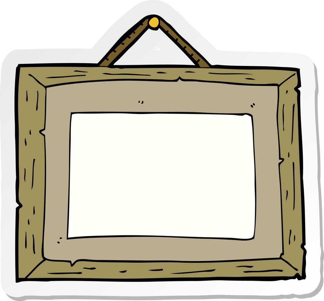 sticker of a cartoon picture frame vector