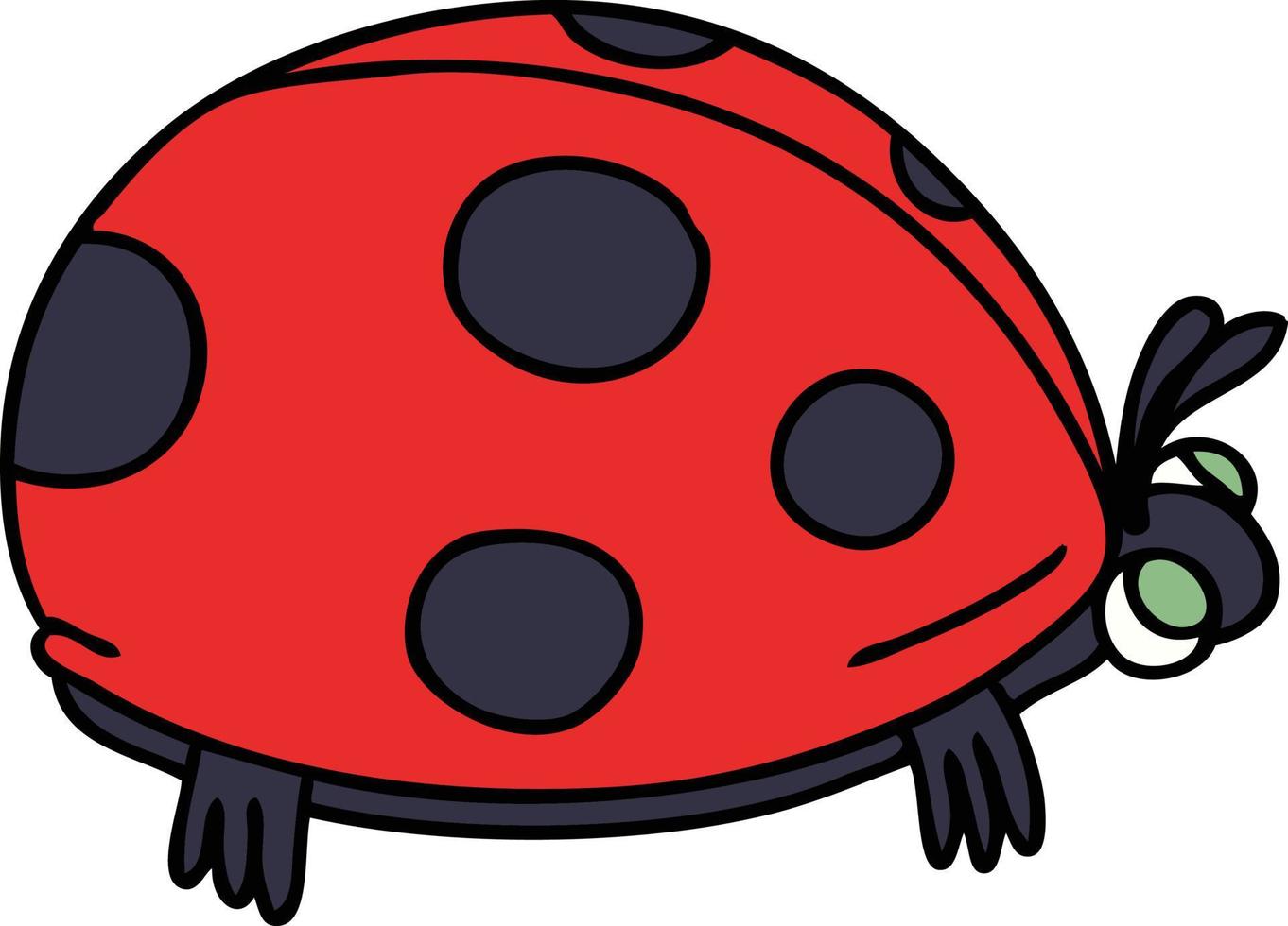 quirky hand drawn cartoon ladybird vector