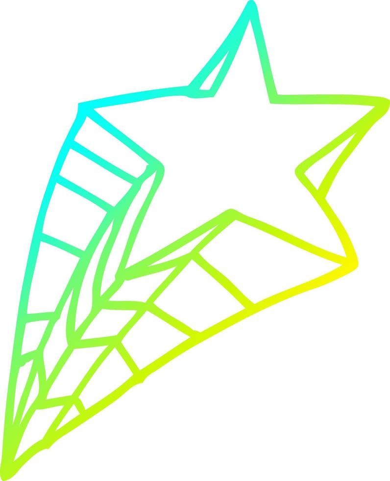 cold gradient line drawing decorative star element vector