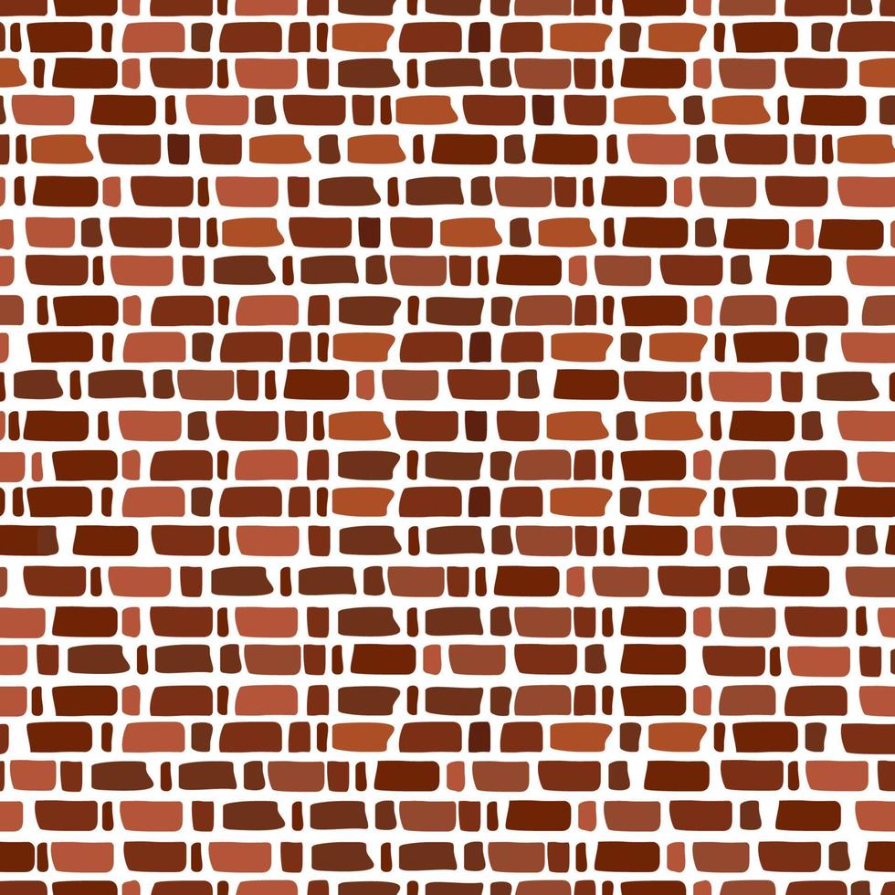 Red brick wall seamless pattern on transparent background. Cartoon vector. vector