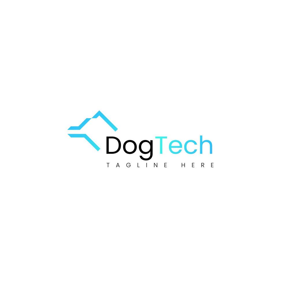 logotipo simple de perro para el diseño de vectores tecnológicos