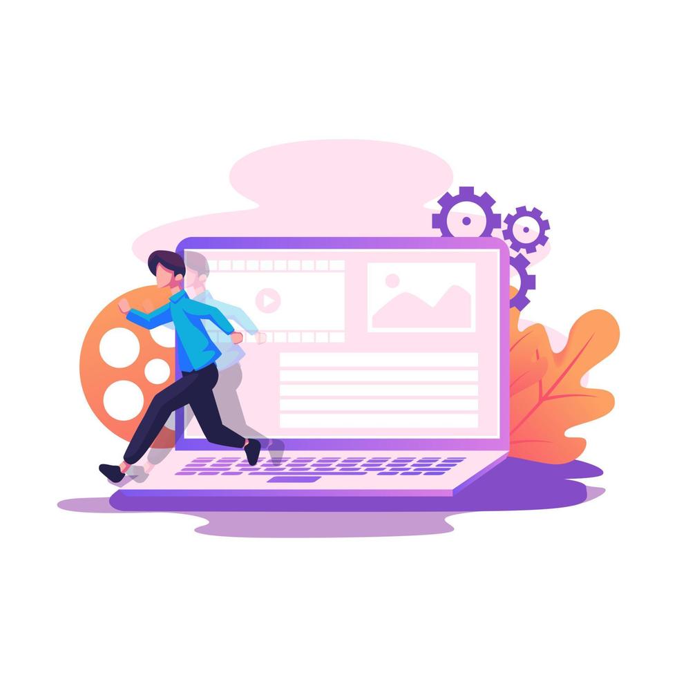 Motion graphic flat style illustration vector design