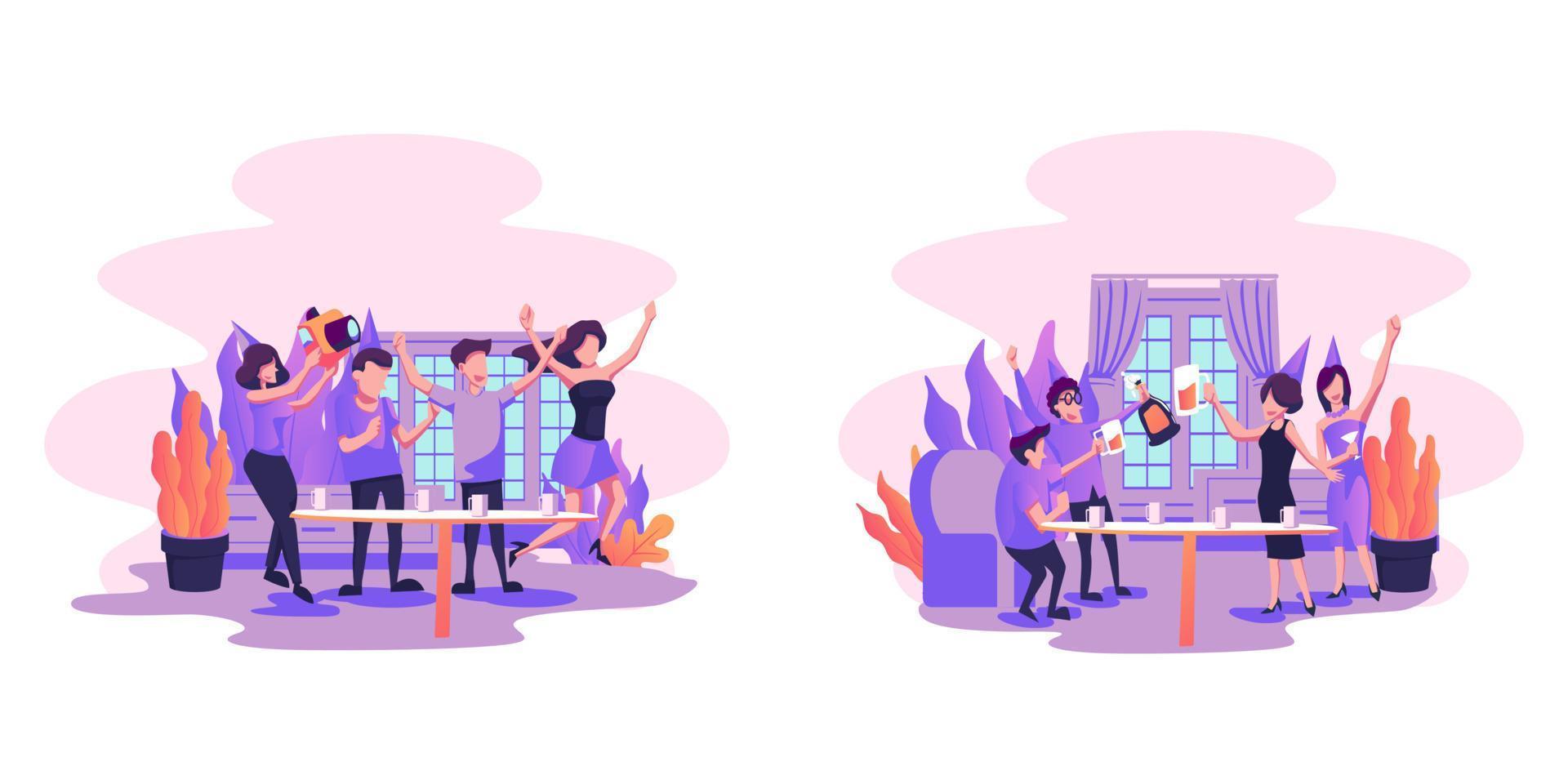 Party flat illustration style vector design