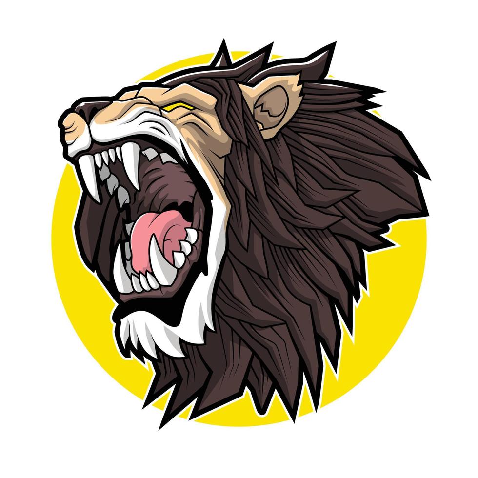 lion head roar illustration vector design