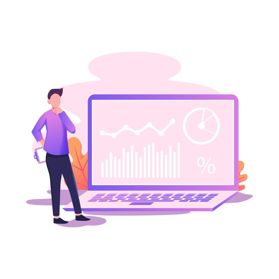 Analytics and data flat style illustration vector design