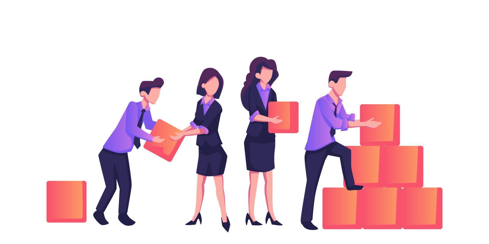 Workflow management flat style illustration vector design