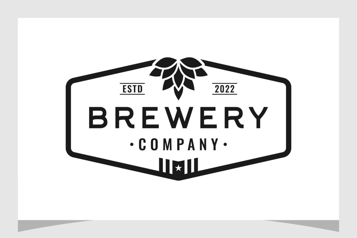 Vintage American Beer Brewery, Wheat Malt Beer Brewing logo design vector