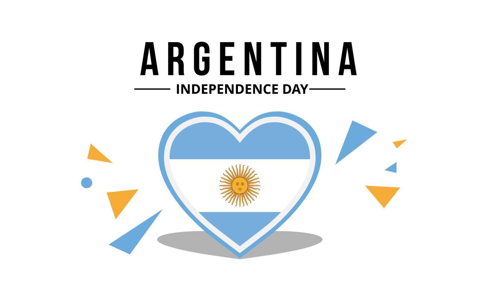 vector de bandera argentina en marco de forma de corazón y cinta de celebración