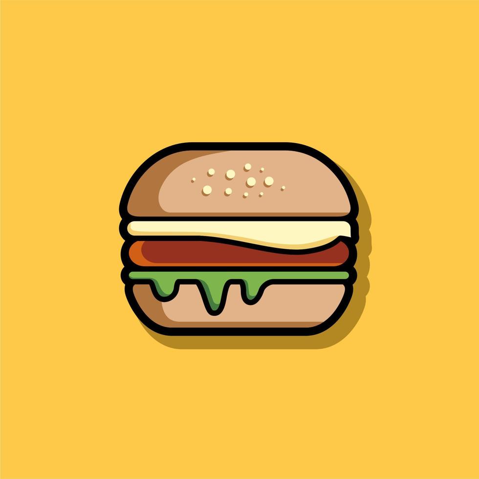 patty cheese burger clip art ilustración deliciosa hamburguesa colorido vector