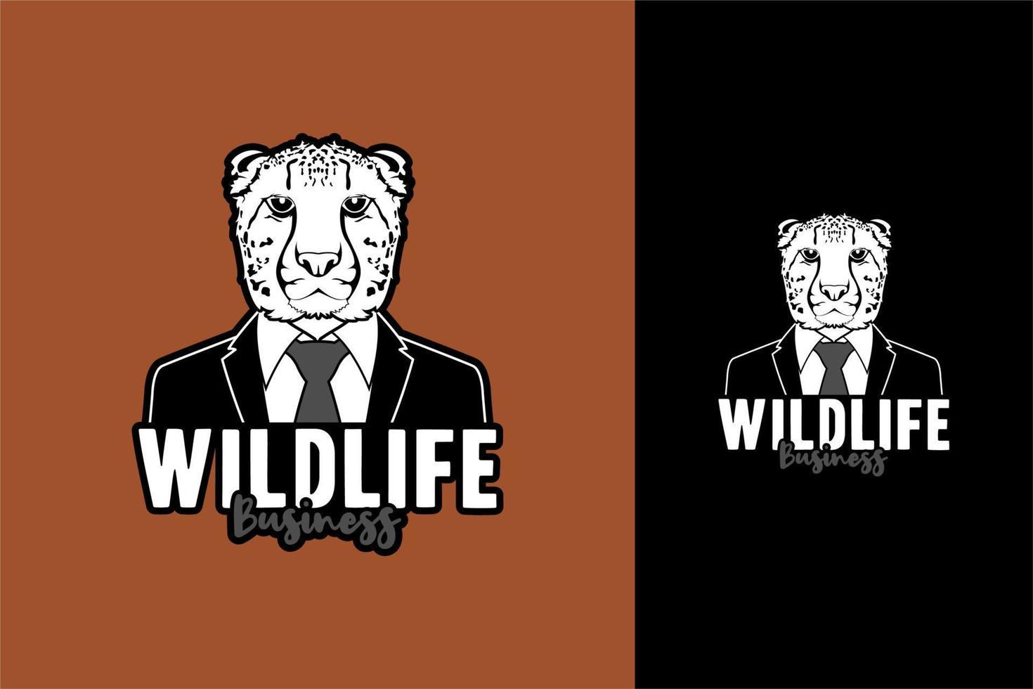 Cheetah Businessman, Cheetah Wearing Tuxedo Suit Tie for Company Logo, Brand, Business, Etc vector