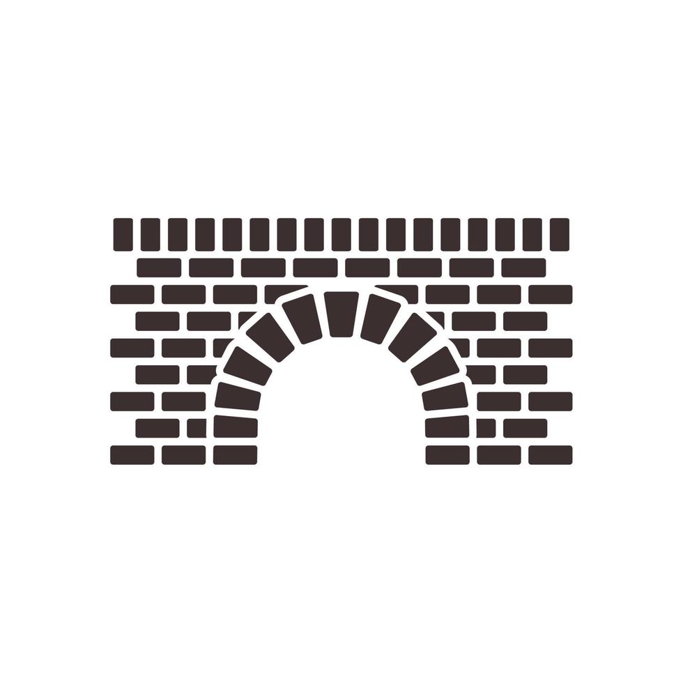 Ladrillo del puente de la vía fluvial, diseño simple del logotipo del canal vector