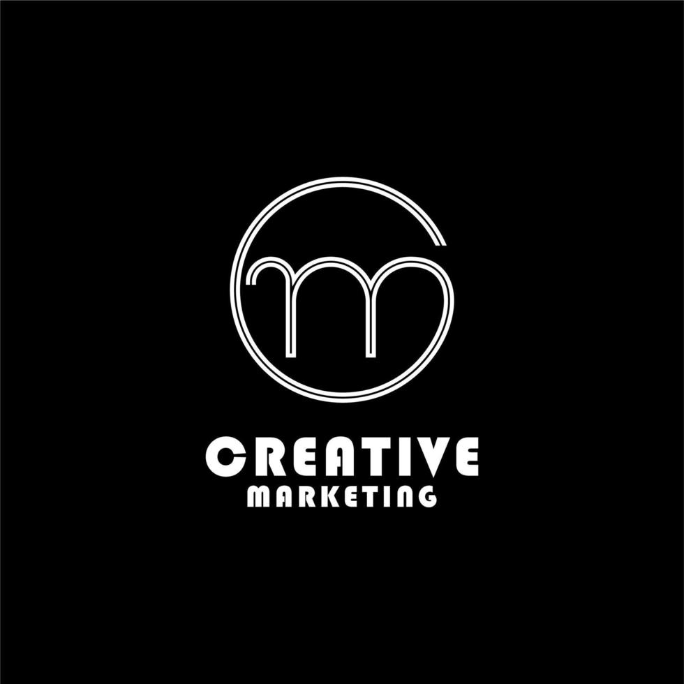 Monogram Initials Letter C M CM or MC Minimalist simple logo design inspiration vector