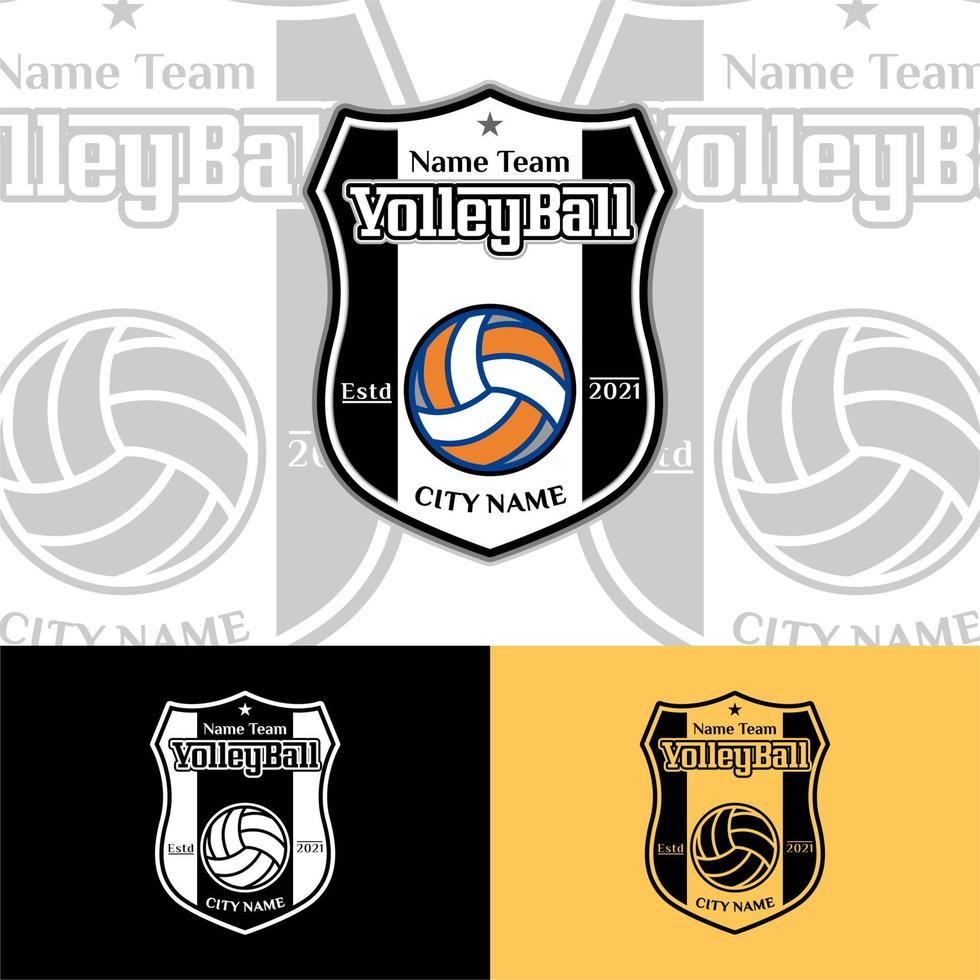 insignia del logotipo del equipo de voleibol, logotipo deportivo americano vector