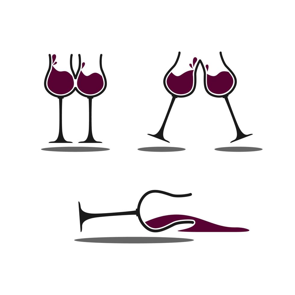 Wine Glass Illustration Vector Set