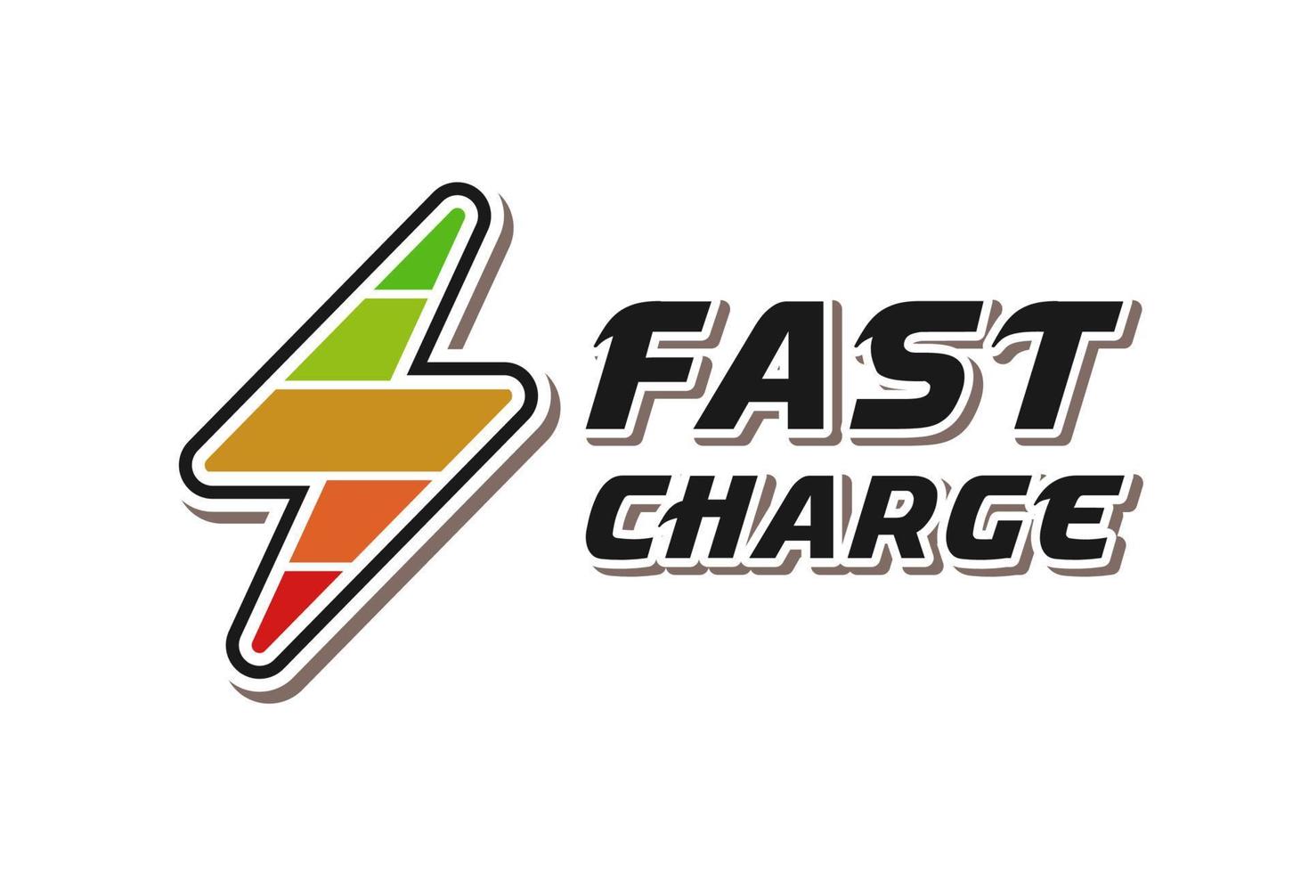 thunderbolt Lightning Symbol With Rainbow Color For Level Battery Logo Fast Charging Electrical Battery vector