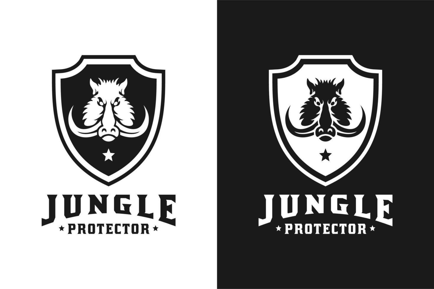 escudo de protección de seguridad con diseño de cara de jabalí cerdo cerdo vector