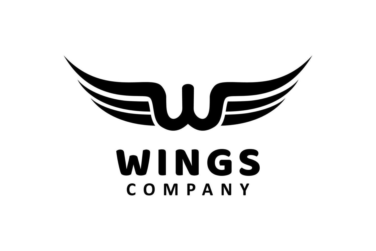 Initial Letter W with Wings logo design inspiration vector