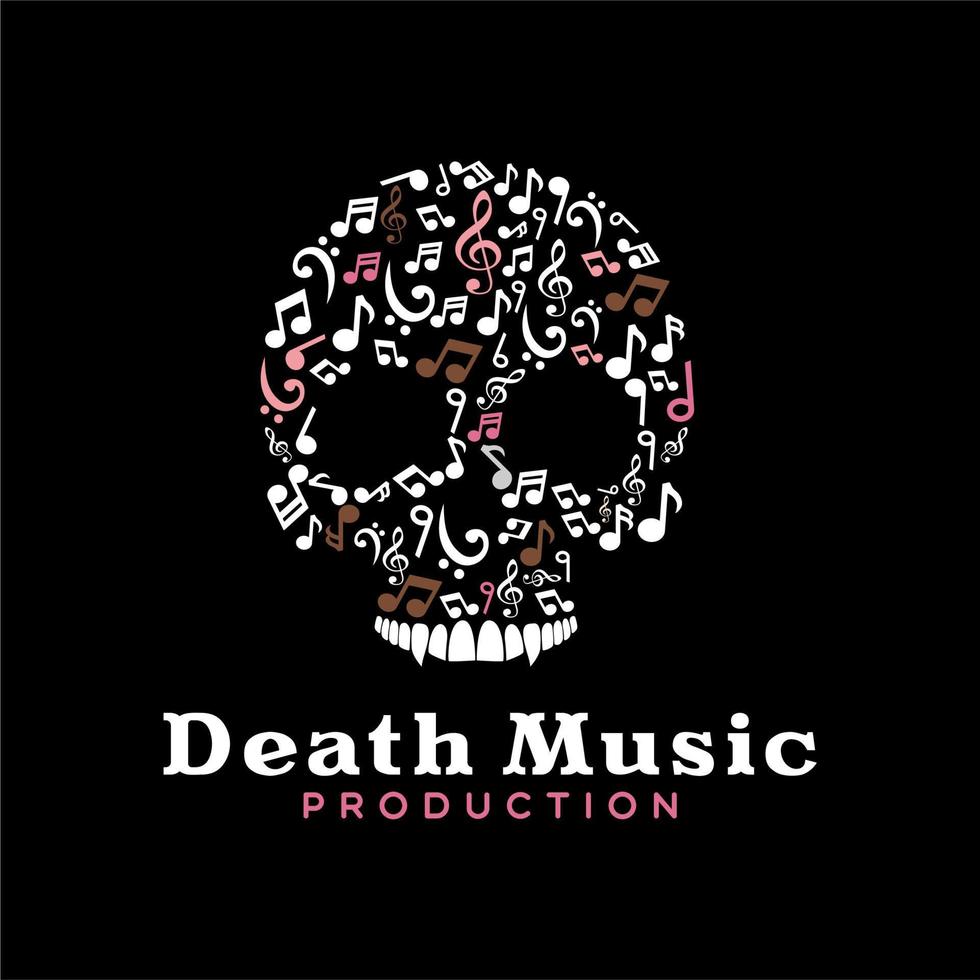 Tone Skull Logo For Music Album Cover Or Music Studio. Design Vector