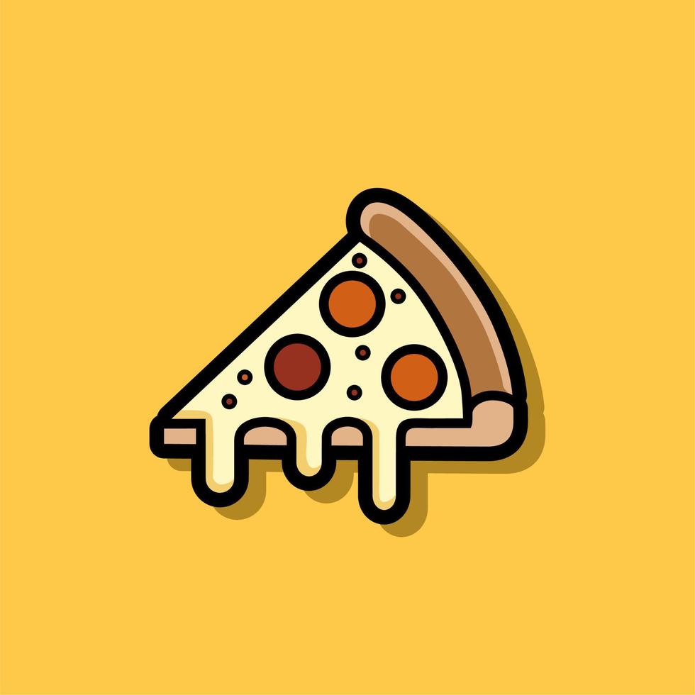 ilustración de rebanada de pizza para menú de pizza italiana o compañía de pizzería vector