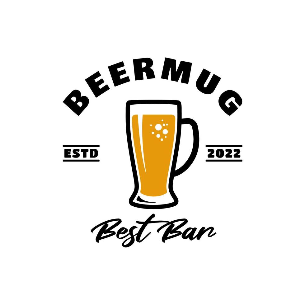 Simple Mug beer ale logo design vector